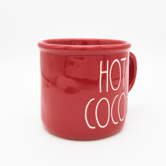 Red Rae Dunn Mug, Hot Cocoa 16oz Ceramic Double-Sided Camping Mug, Christmas Mug - Picture 10 of 10